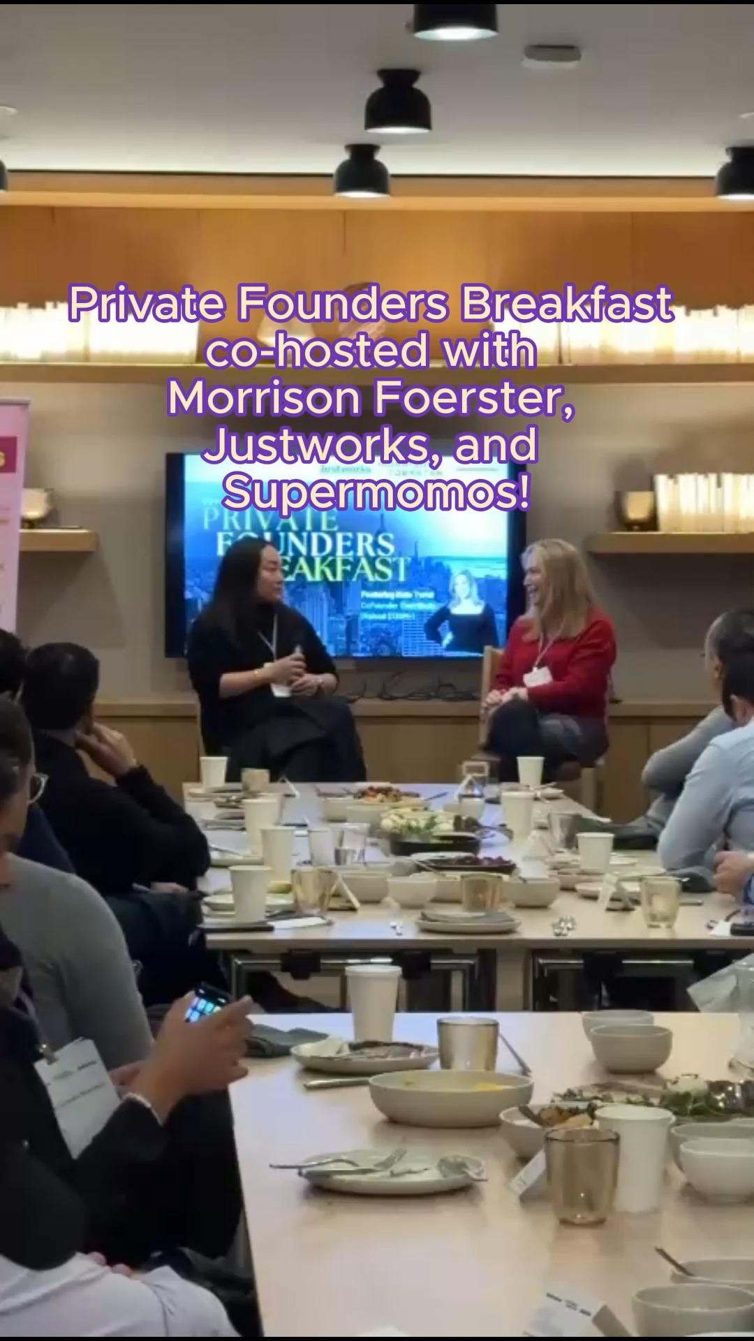 We featured Co-Founder / Board Member at Ever/Body (raised ~$130M) and consumer health and wellness advisor Kate Twist at our monthly breakfast, where we gathered an exclusive group of venture-backed founders with $500K - $10M+ in ARR or funding for a hearty American breakfast at Arlo Midtown🥐
Thank you to our gracious co-hosts Morrison Foerster and Justworks, who made this all possible🫡 and Jae Zhou for your wonderful moderating!
#breakfast #founders #funders #community